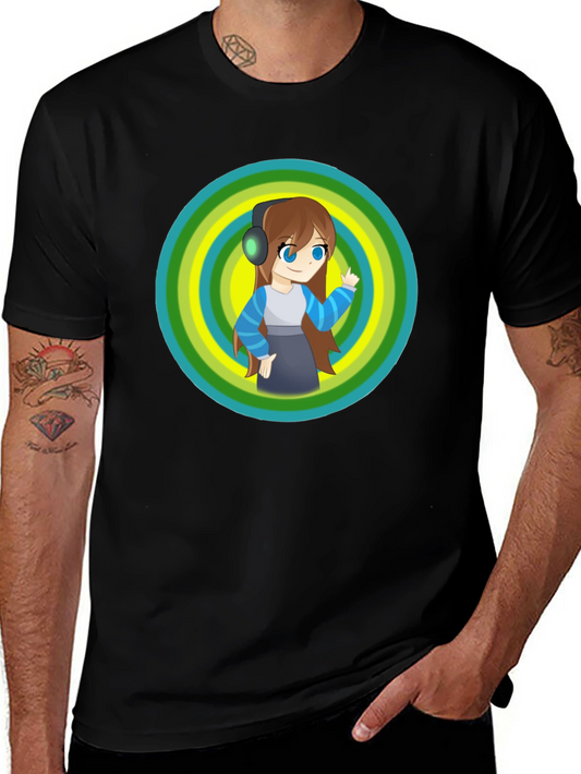Anime Girl Graphic Black T-Shirt
