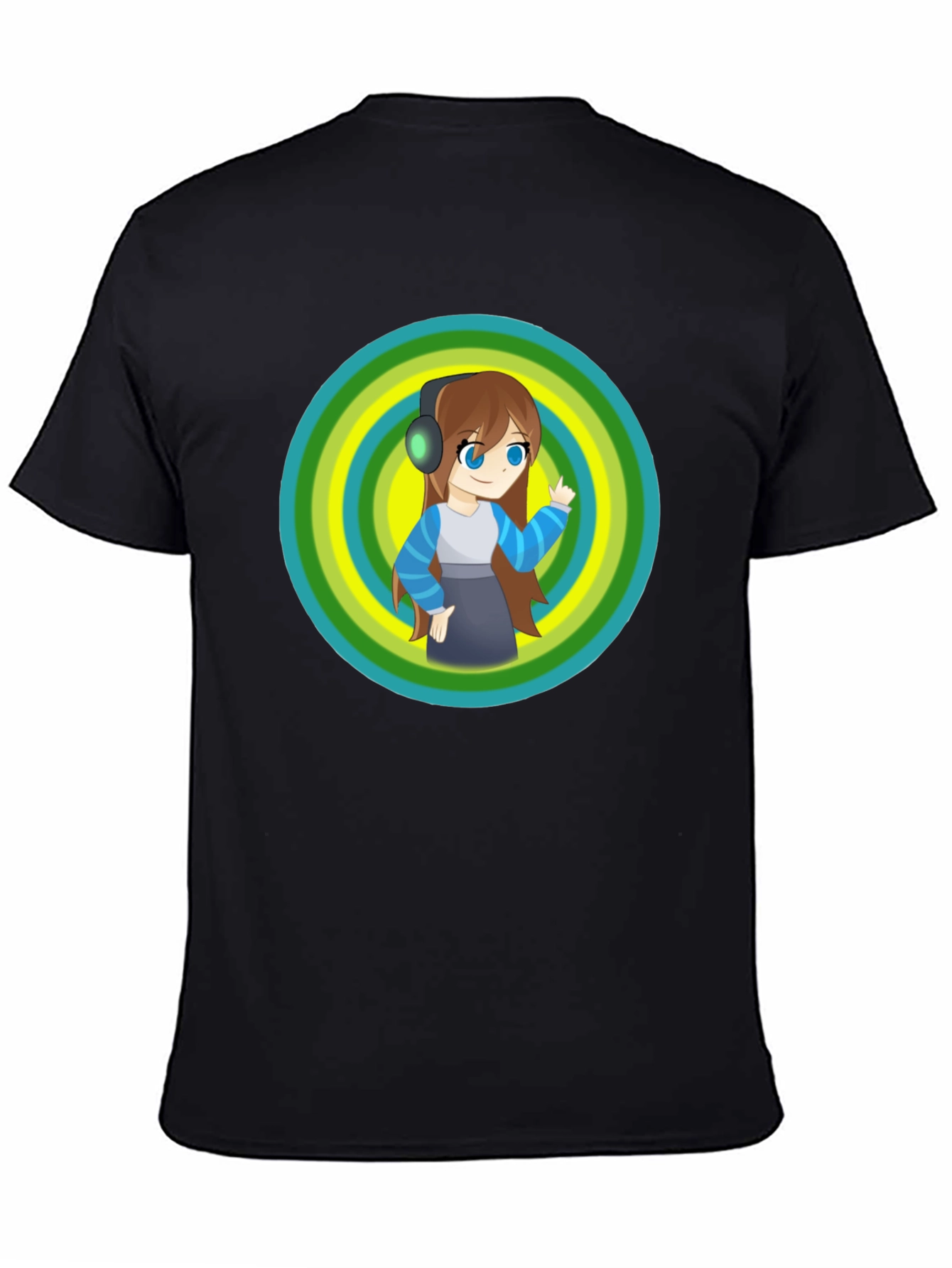 Anime Girl Graphic Black T-Shirt
