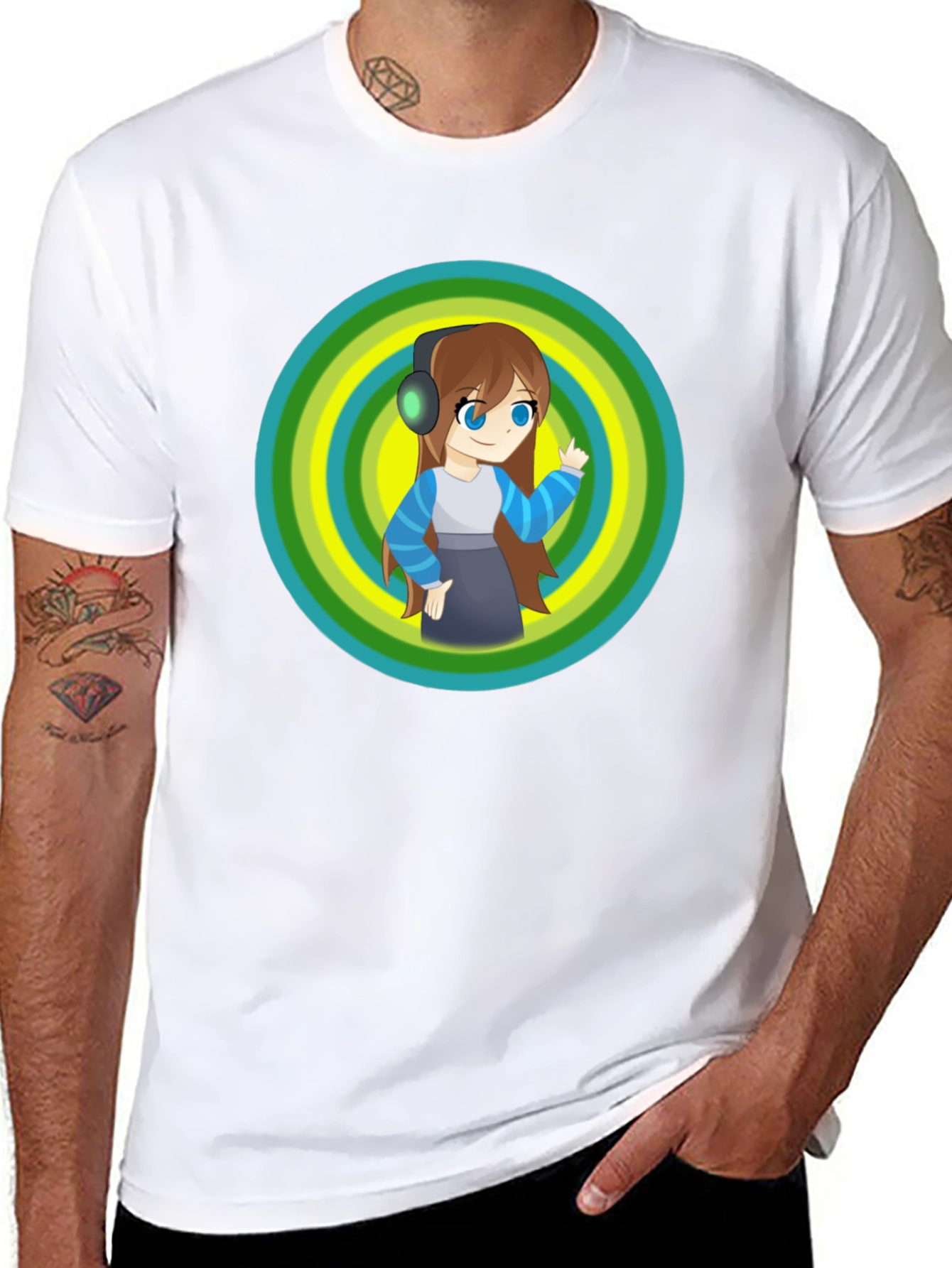 Anime Girl Graphic Black T-Shirt