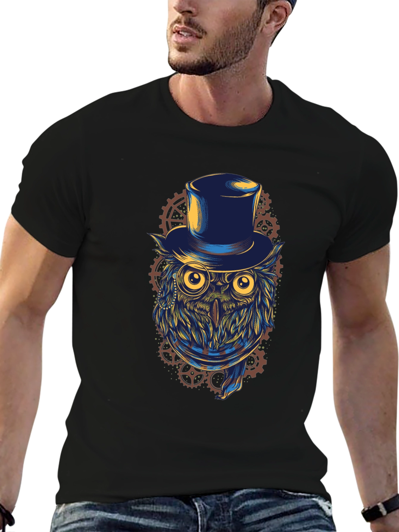 Steampunk Owl T-Shirt - Top Hat & Goggles