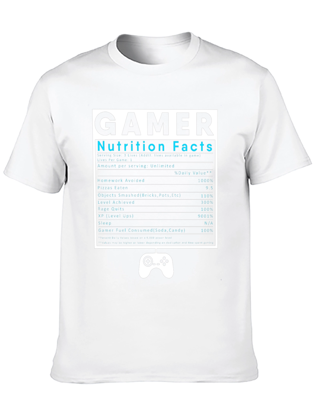 Gamer Nutrition Facts Black T-Shirt