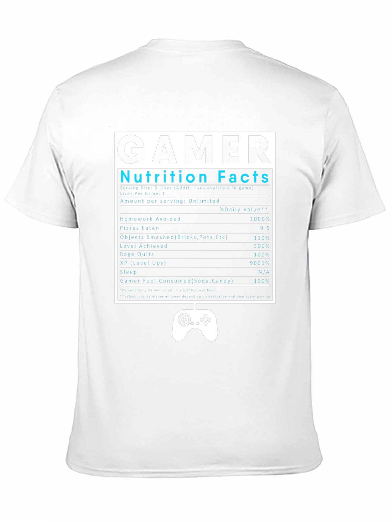 Gamer Nutrition Facts Black T-Shirt