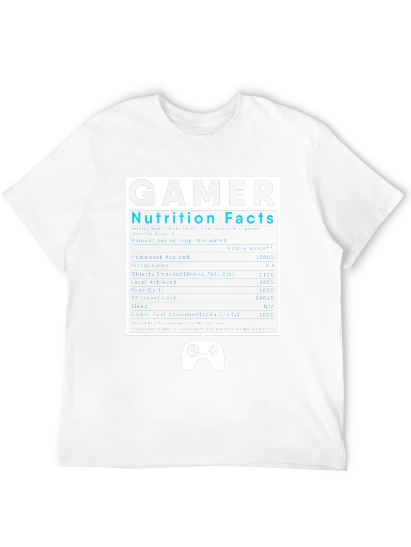 Gamer Nutrition Facts Black T-Shirt
