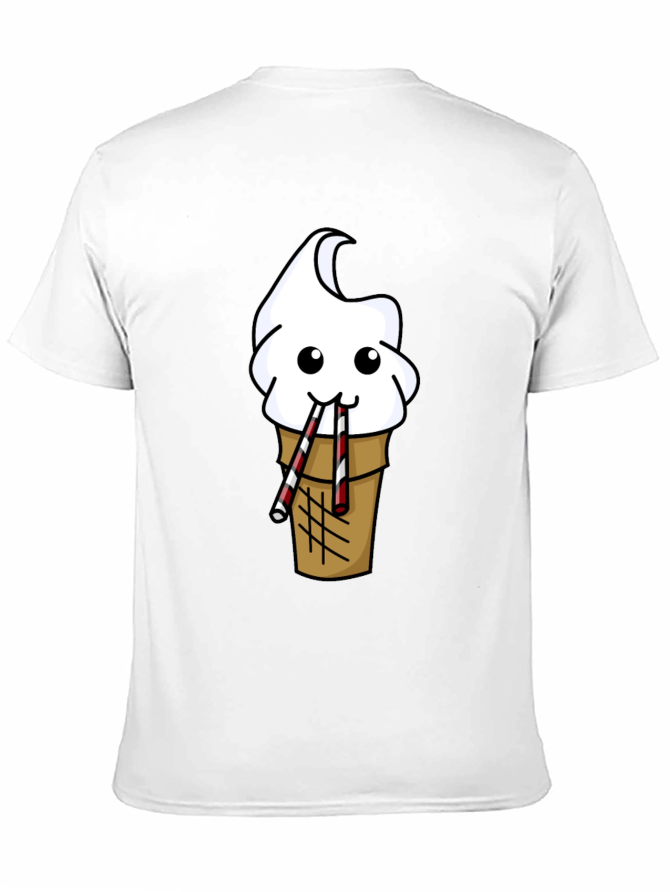 Funny Ice Cream Cone Graphic Tee - Black