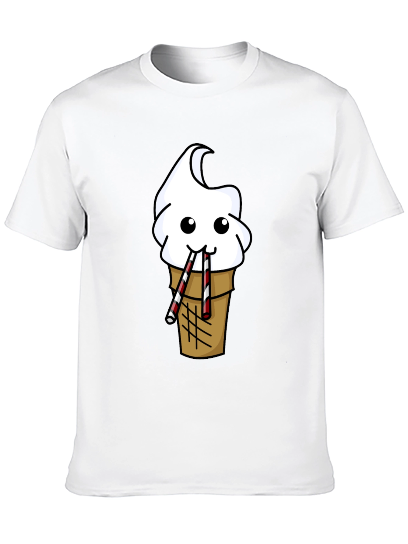 Funny Ice Cream Cone Graphic Tee - Black