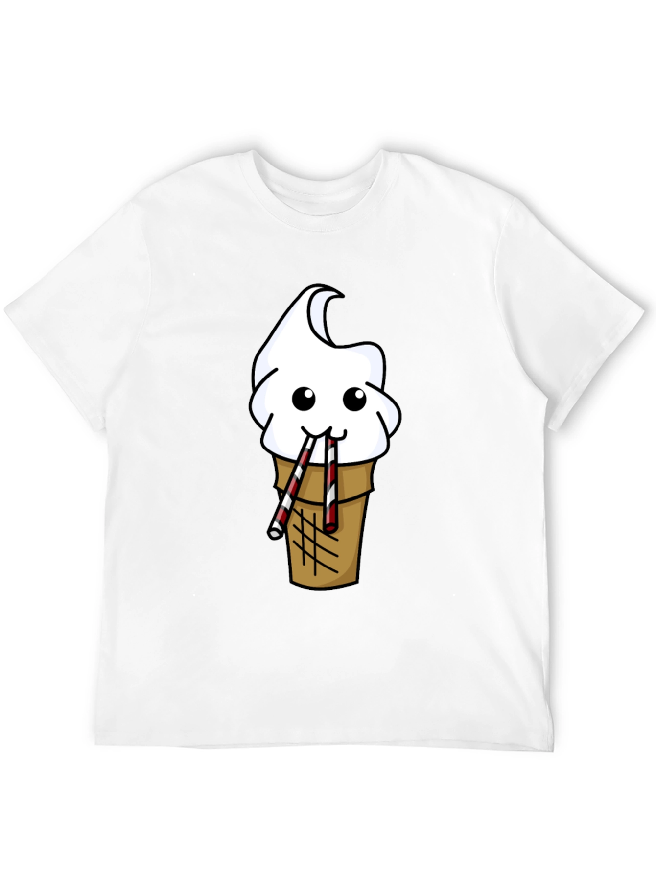 Funny Ice Cream Cone Graphic Tee - Black