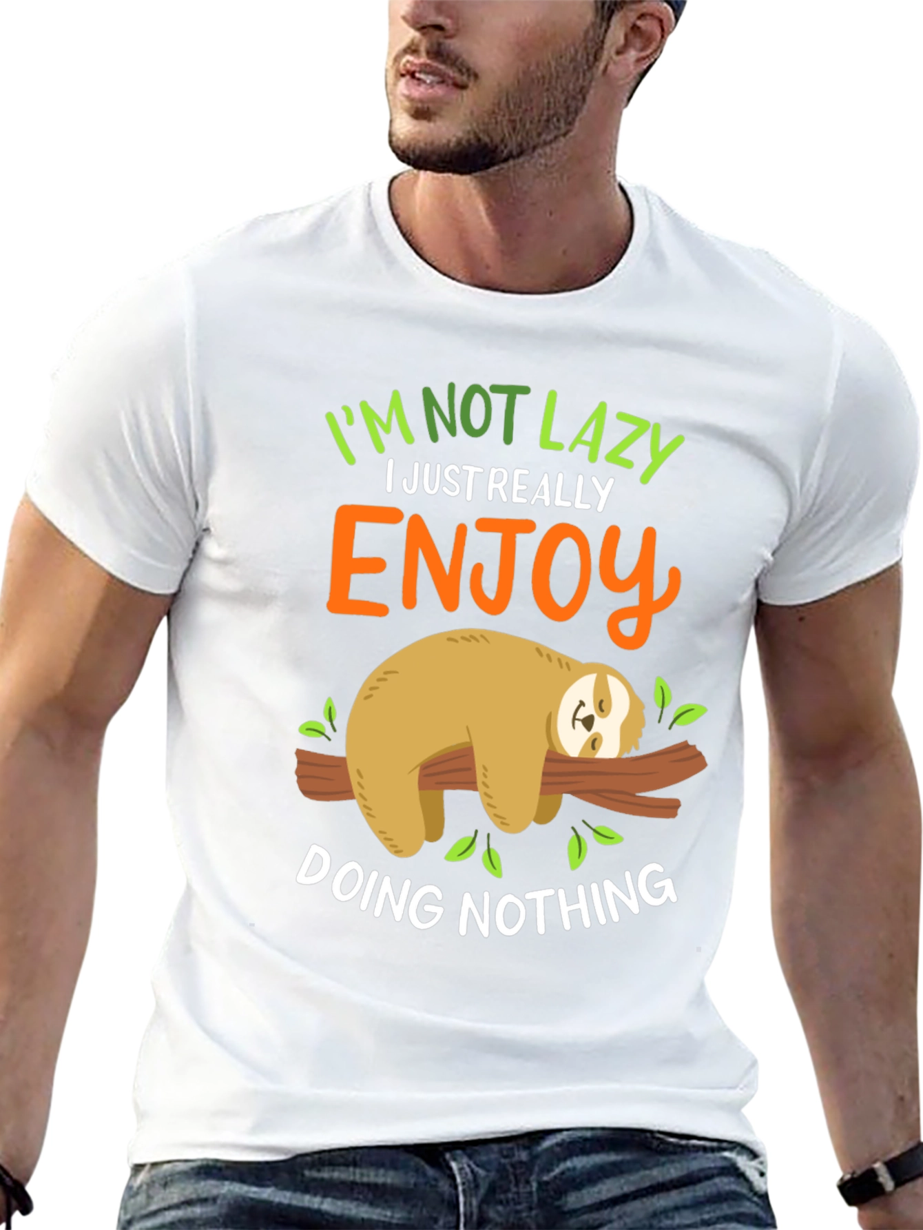 Lazy Sloth Graphic Tee - Enjoy Doing Nothing!