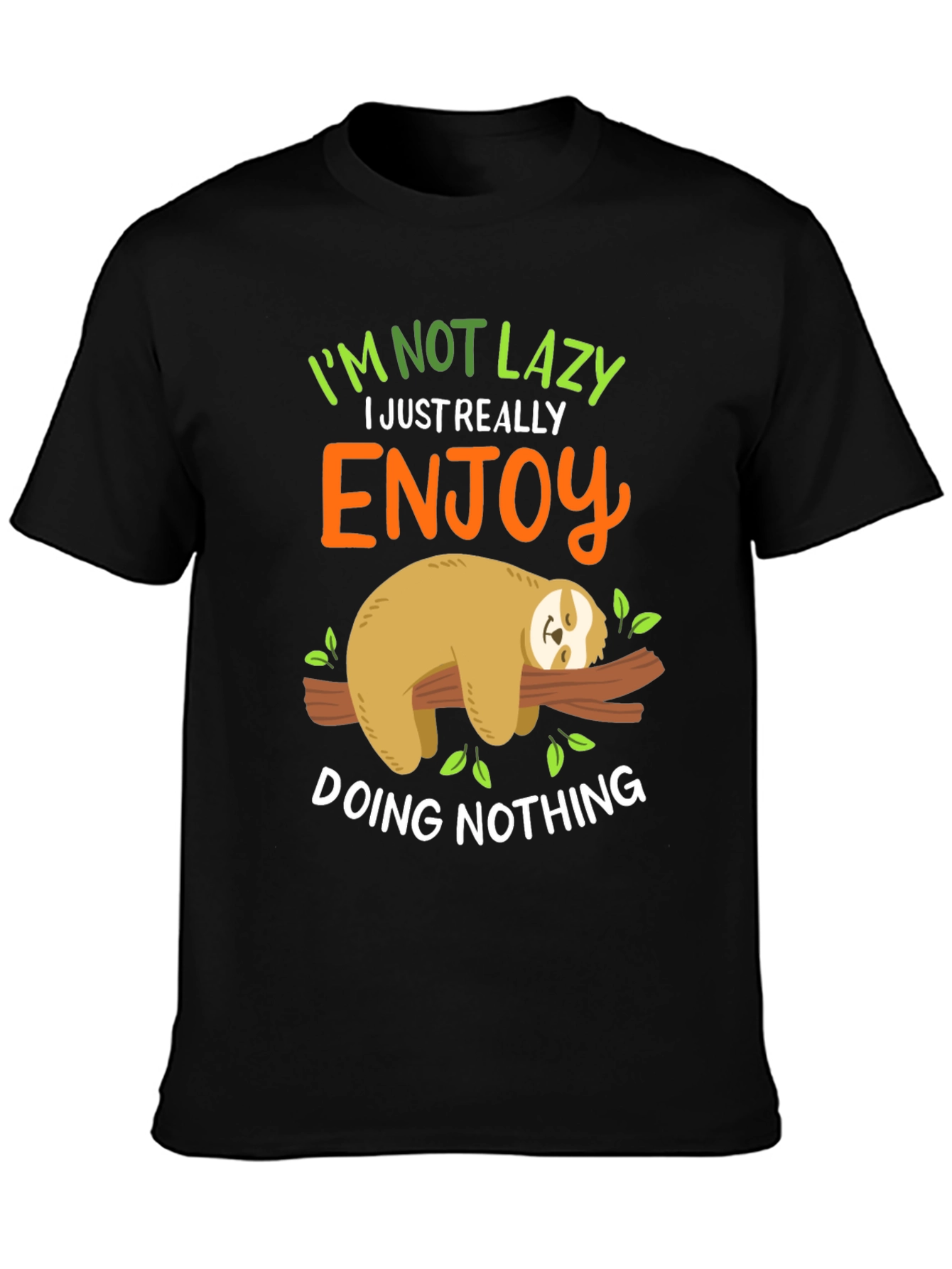 Lazy Sloth Graphic Tee - Enjoy Doing Nothing!