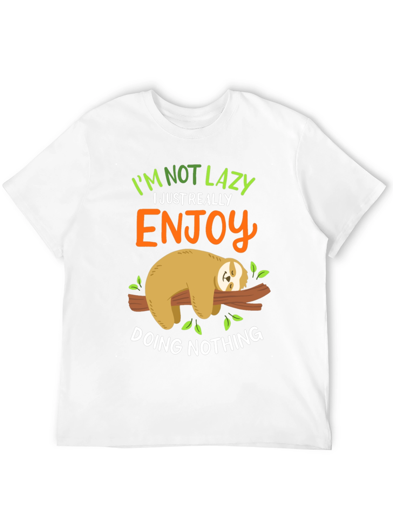 Lazy Sloth Graphic Tee - Enjoy Doing Nothing!