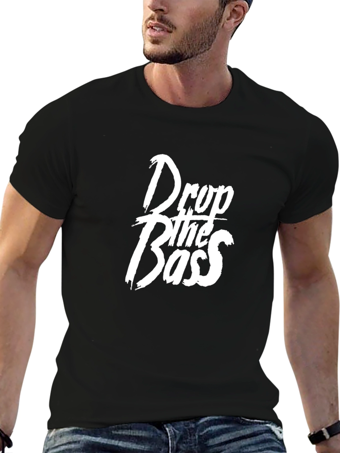 Drop the Bass Graphic Tee - Black Cotton T-Shirt