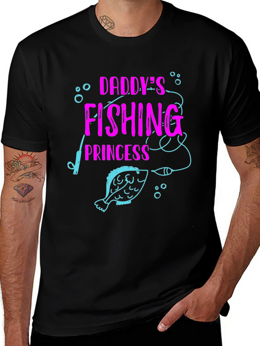 Daddys Fishing Princess Black T-Shirt