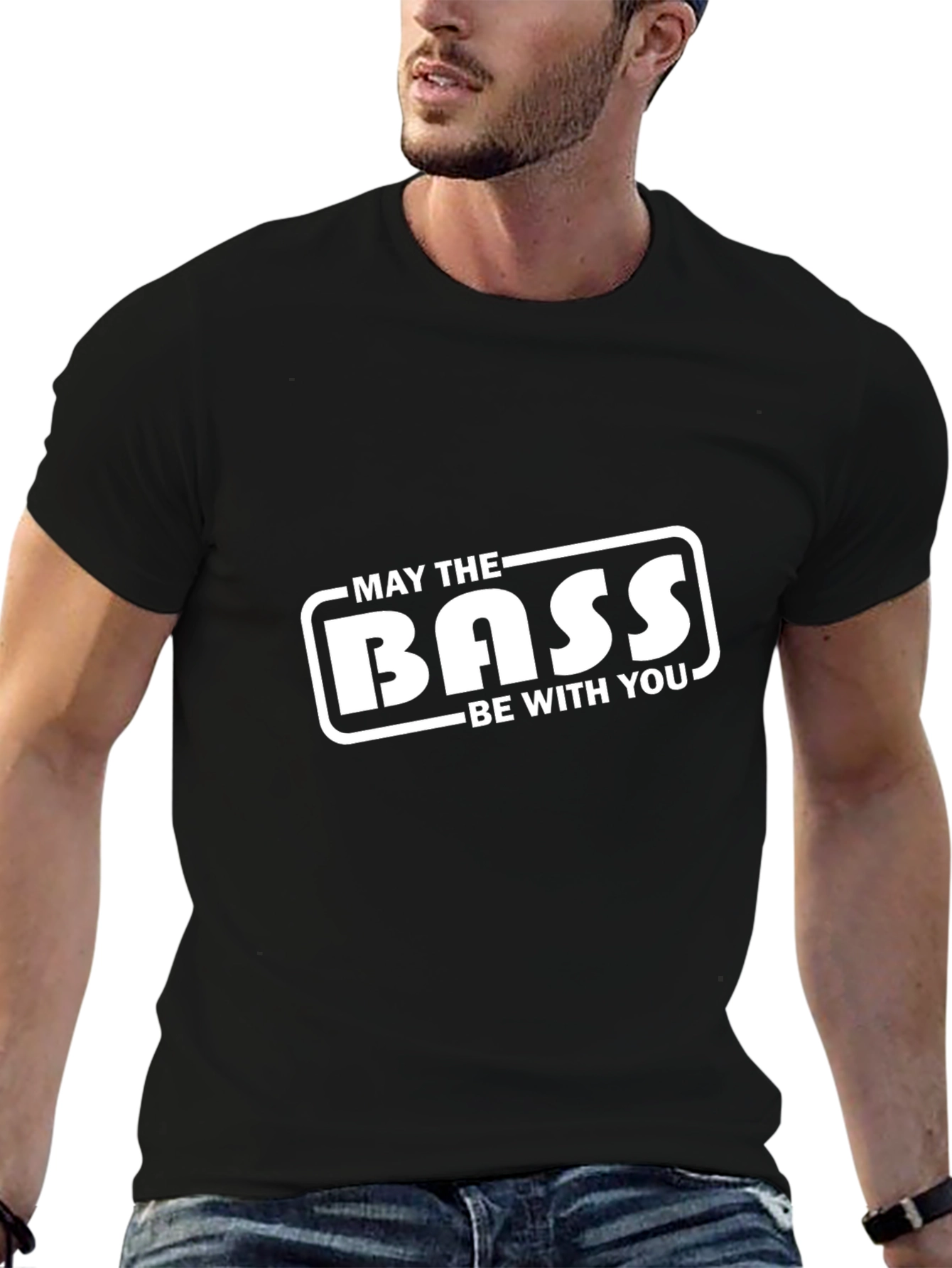 May The Bass Be With You Black T-Shirt