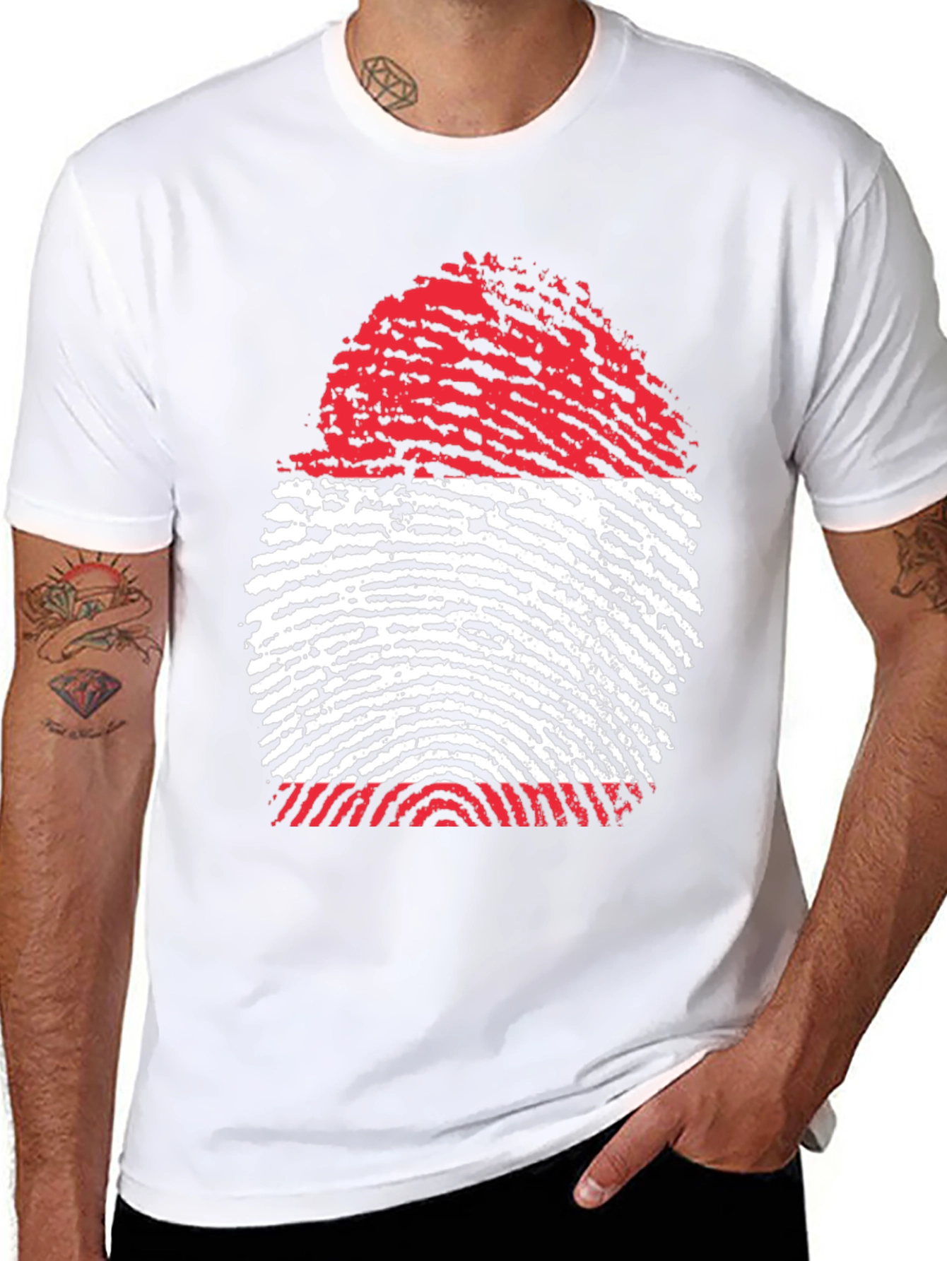 Fingerprint Flag Graphic Tee - Unique Design