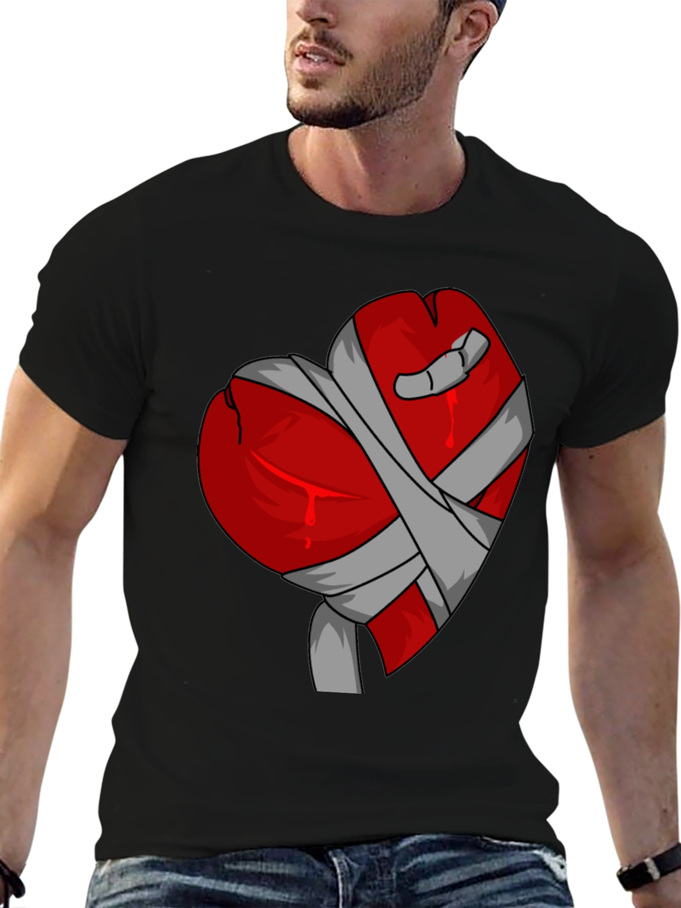 Bandaged Heart Graphic Tee - Stylish Casual Wear