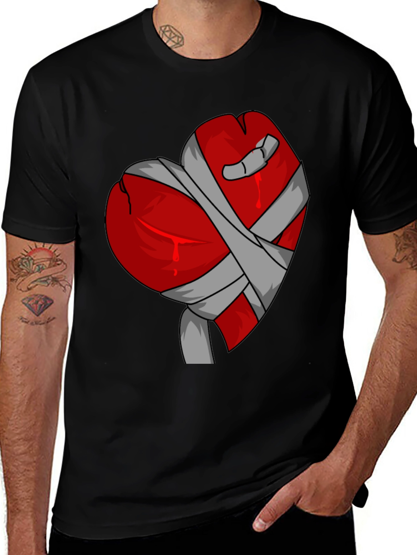 Bandaged Heart Graphic Tee - Stylish Casual Wear