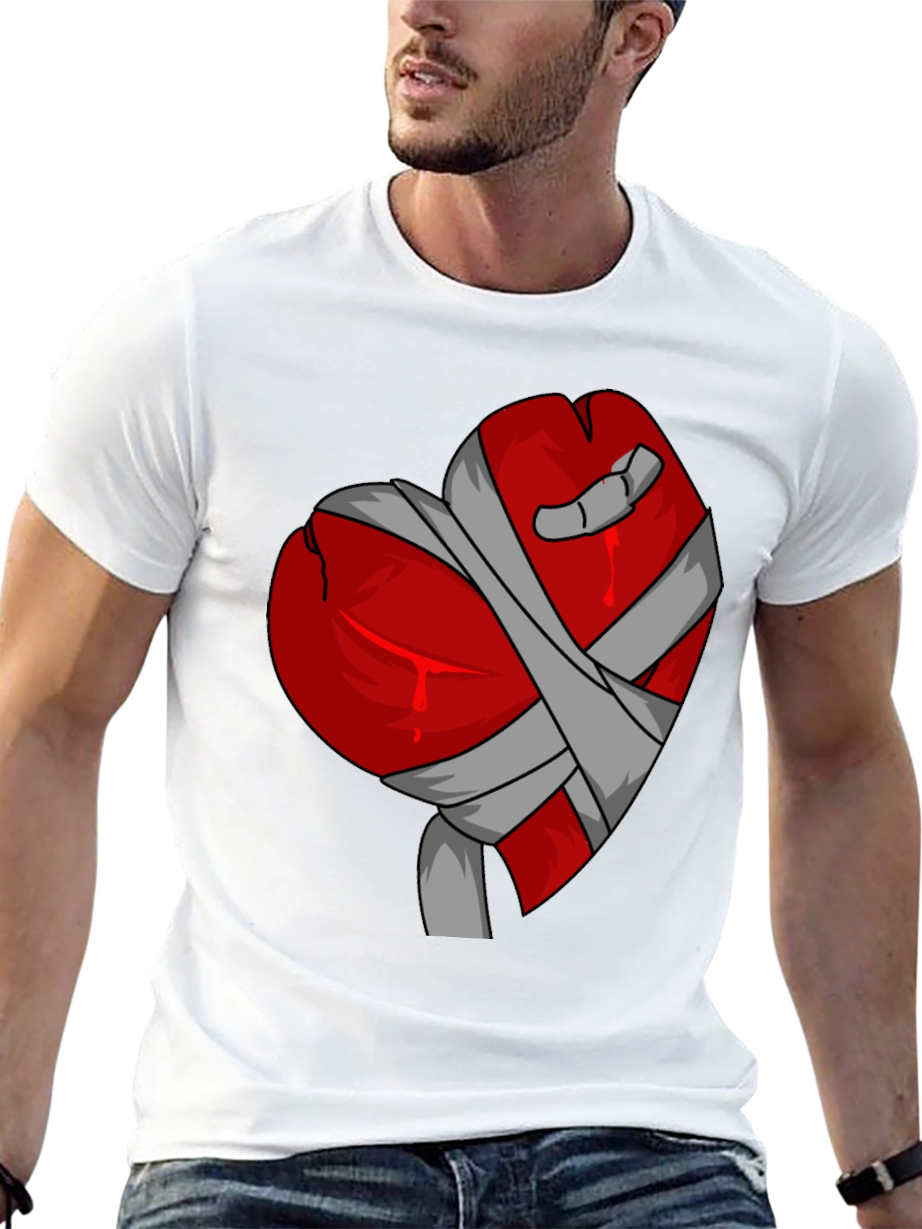 Bandaged Heart Graphic Tee - Stylish Casual Wear