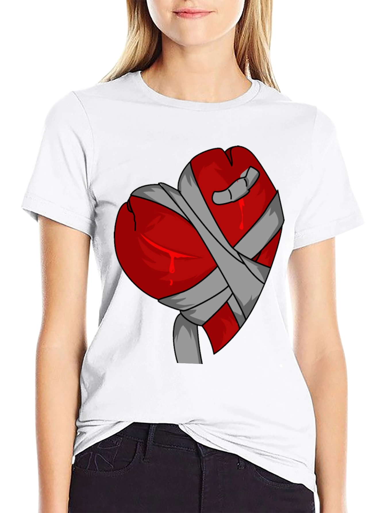 Bandaged Heart Graphic Tee - Stylish Casual Wear
