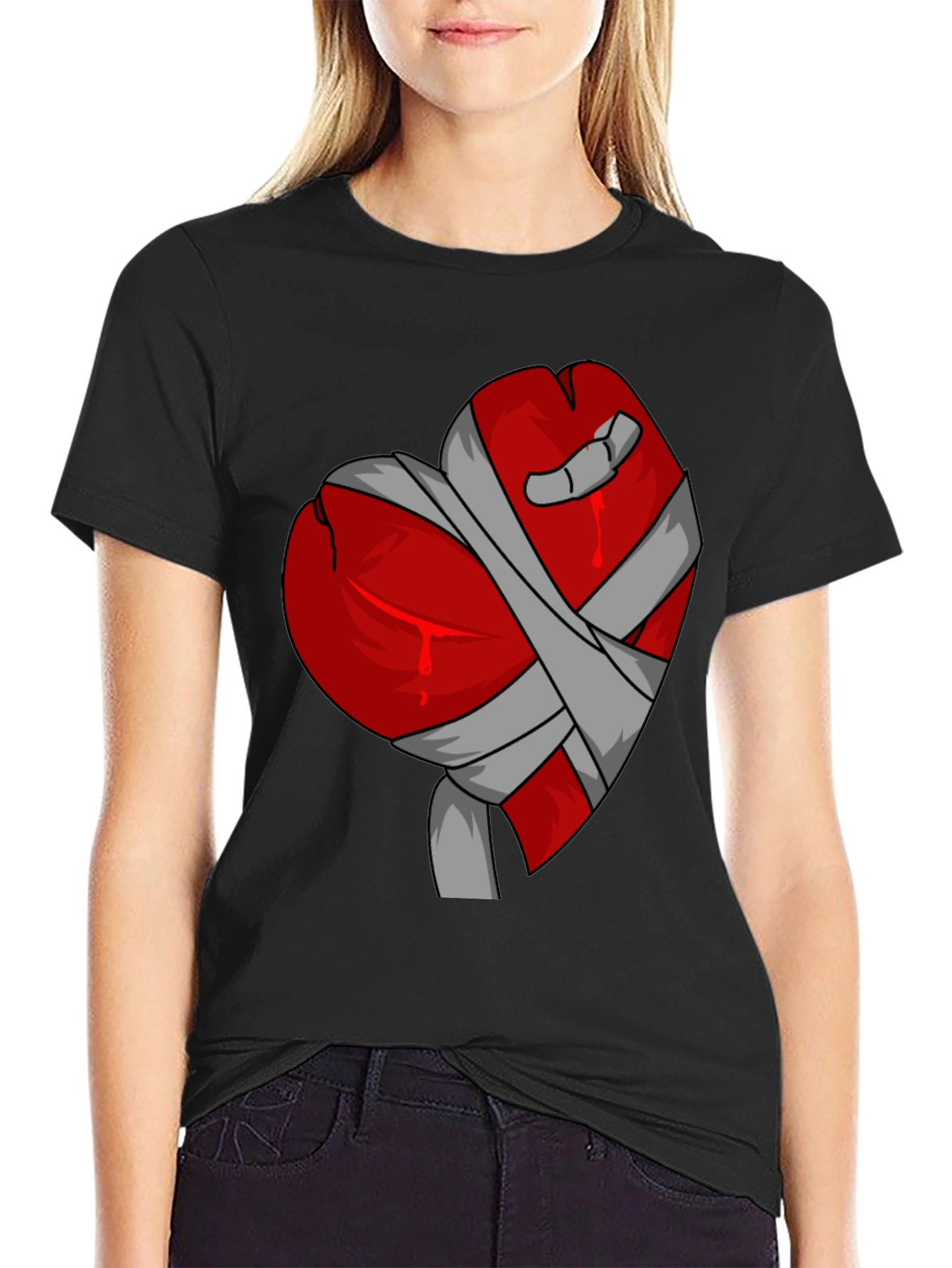 Bandaged Heart Graphic Tee - Stylish Casual Wear