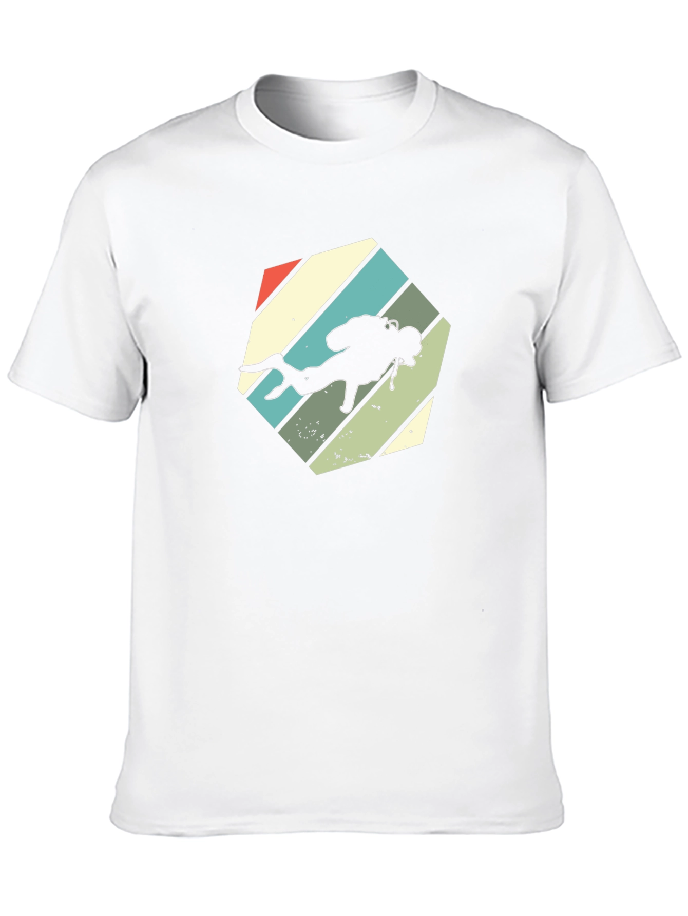 Retro Scuba Diver Graphic T-Shirt - Black