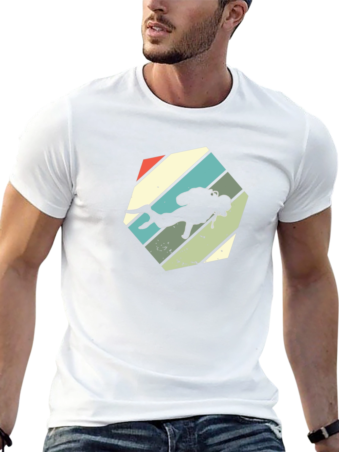 Retro Scuba Diver Graphic T-Shirt - Black