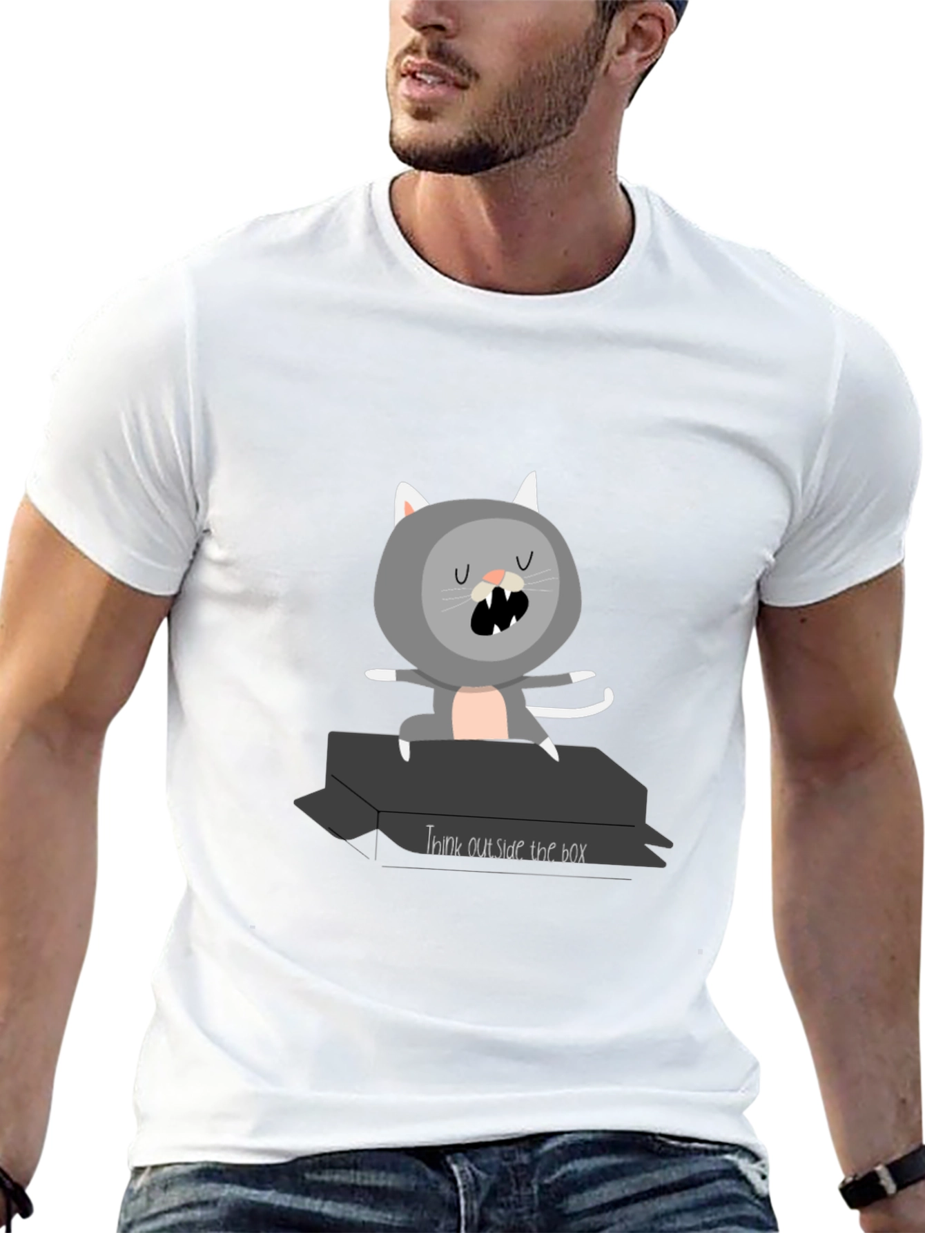 Think Outside the Box Cat T-Shirt