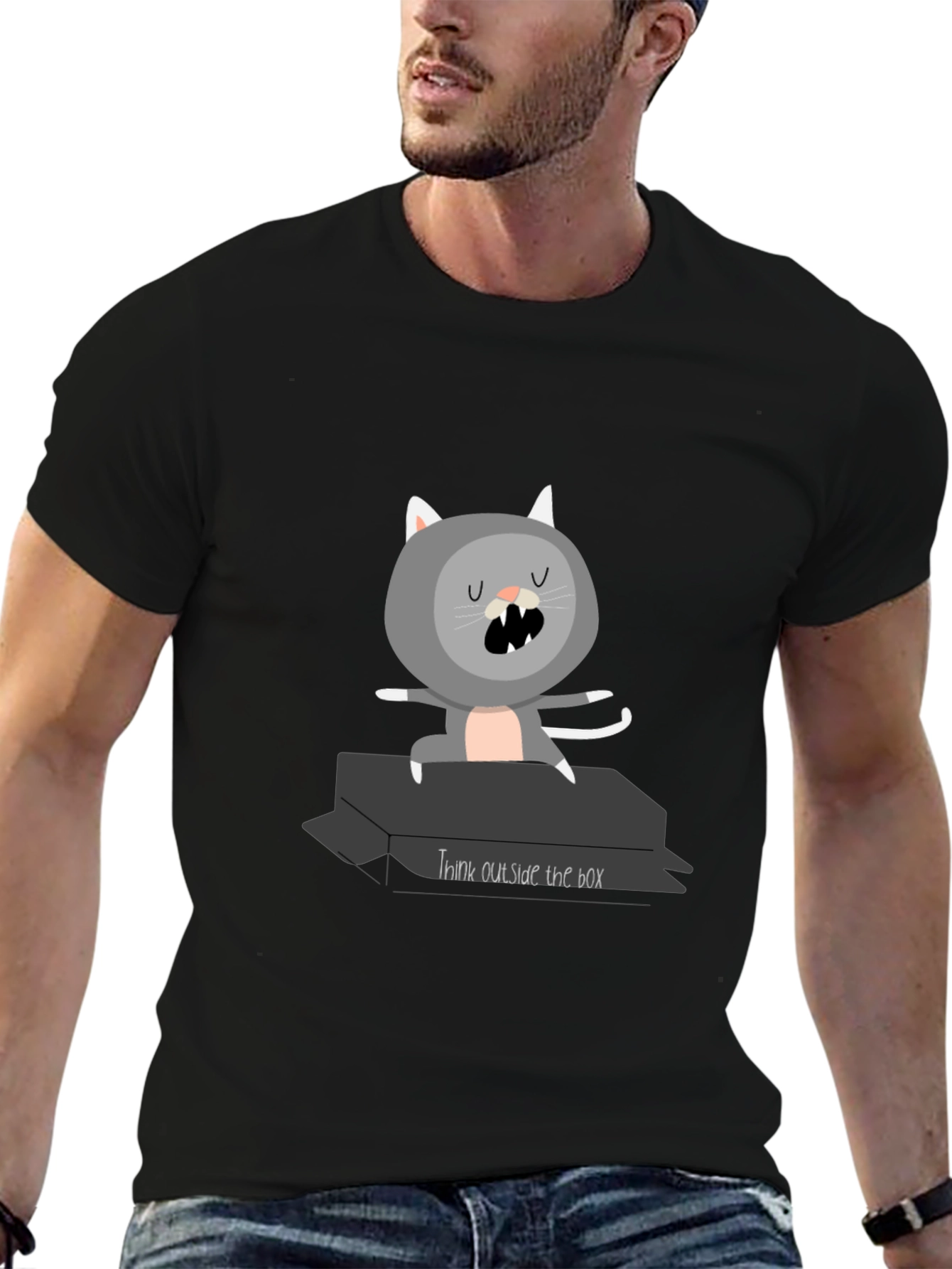 Think Outside the Box Cat T-Shirt