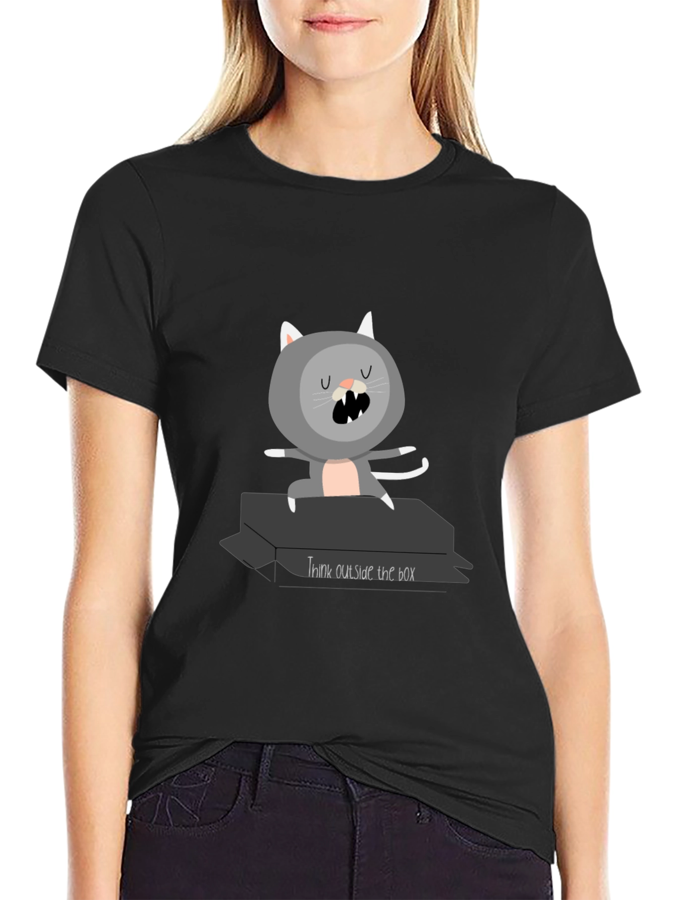 Think Outside the Box Cat T-Shirt