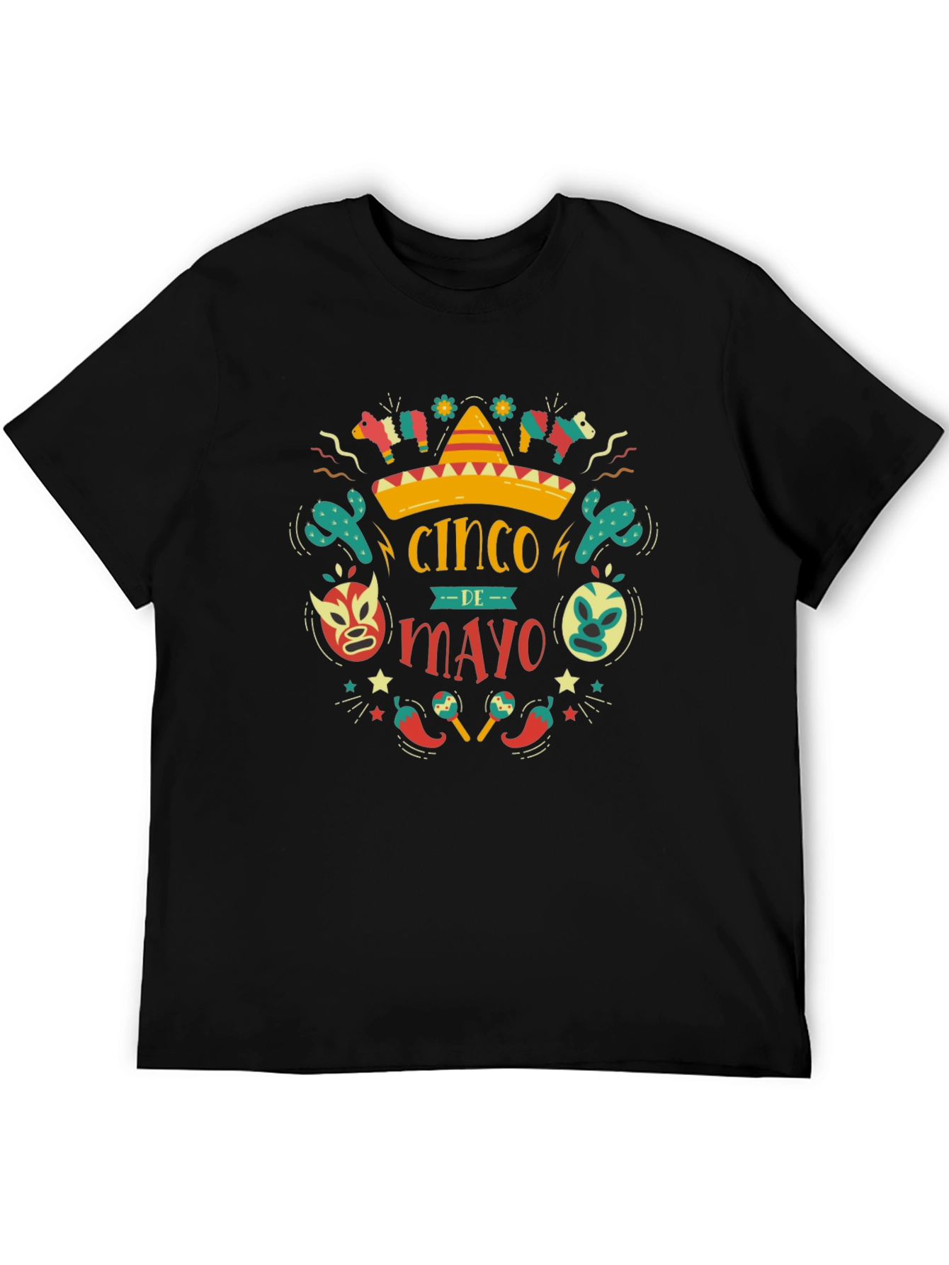 Cinco de Mayo T-Shirt - Black Cotton Graphic Tee