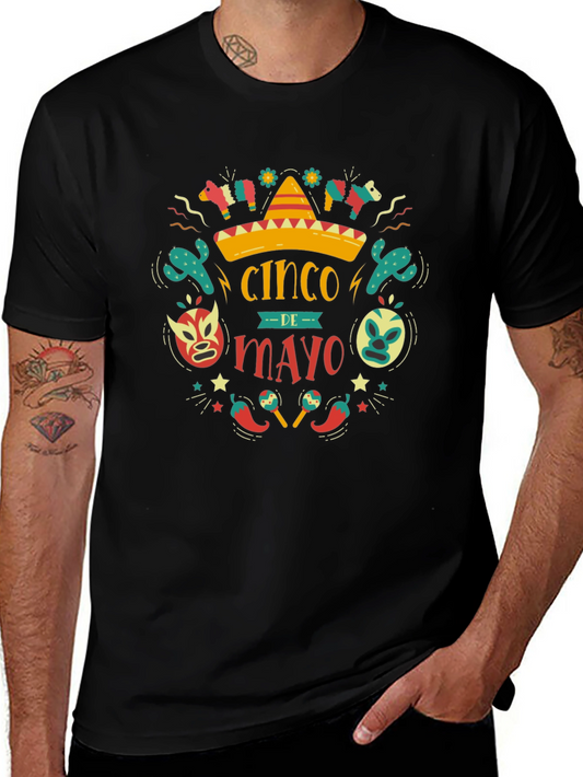 Cinco de Mayo T-Shirt - Black Cotton Graphic Tee