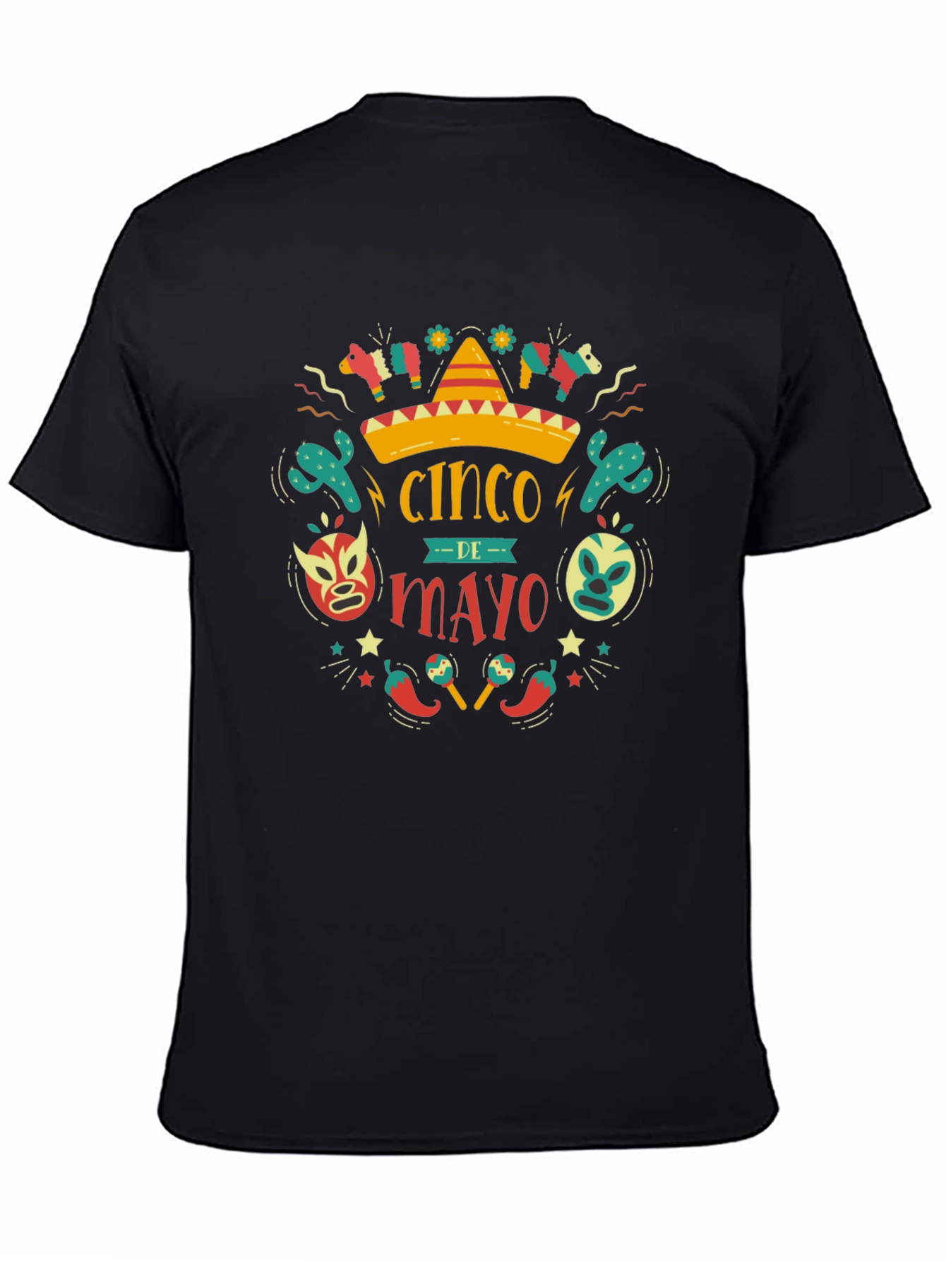 Cinco de Mayo T-Shirt - Black Cotton Graphic Tee