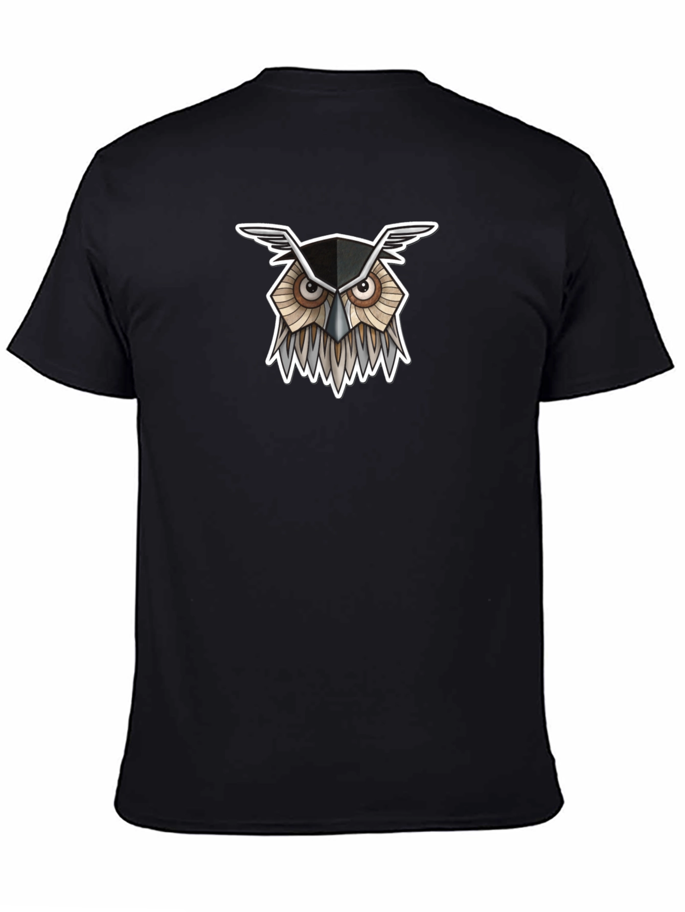 Cool Owl Graphic Tee - Black Cotton T-Shirt