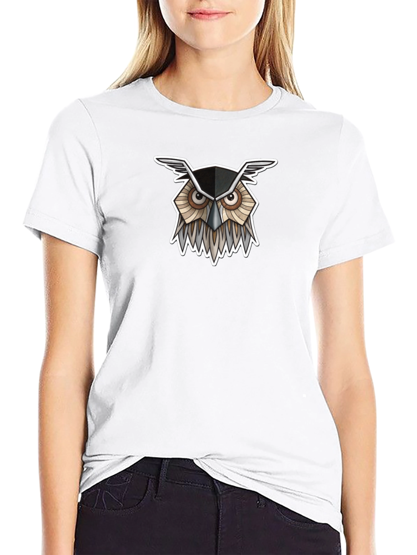 Cool Owl Graphic Tee - Black Cotton T-Shirt