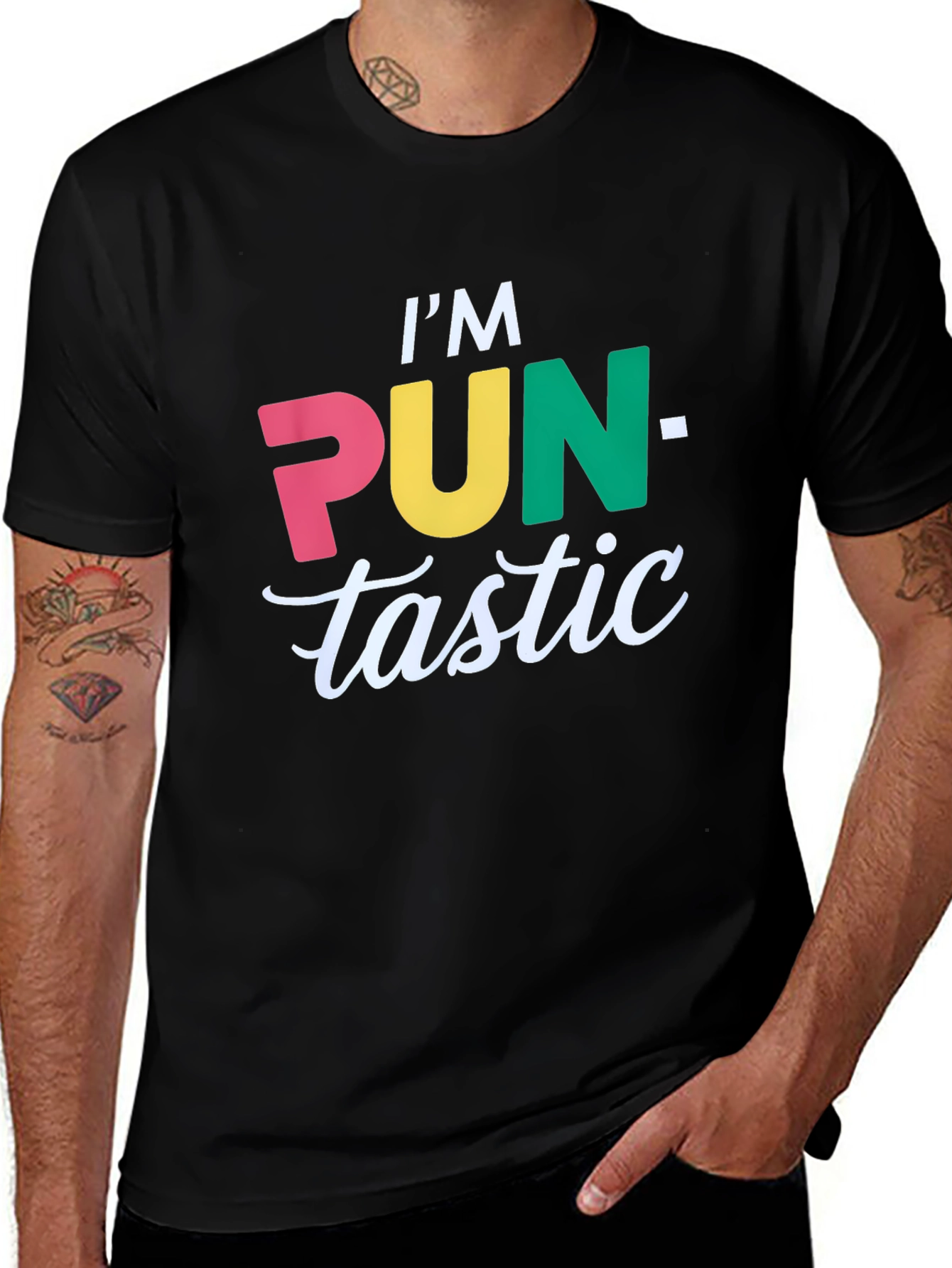 Pun-tastic Graphic T-Shirt - Black Cotton Tee