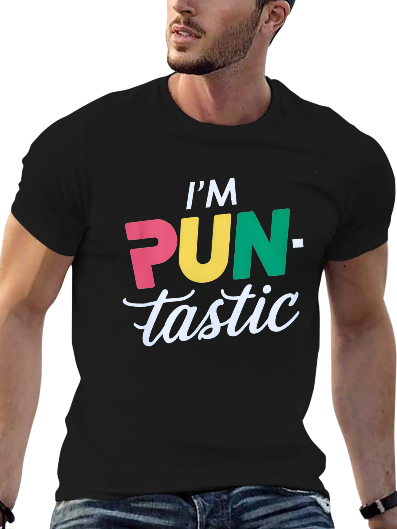 Pun-tastic Graphic T-Shirt - Black Cotton Tee