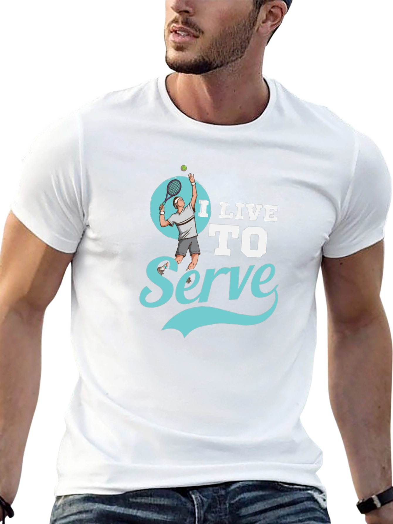 I Live to Serve Black Graphic T-Shirt