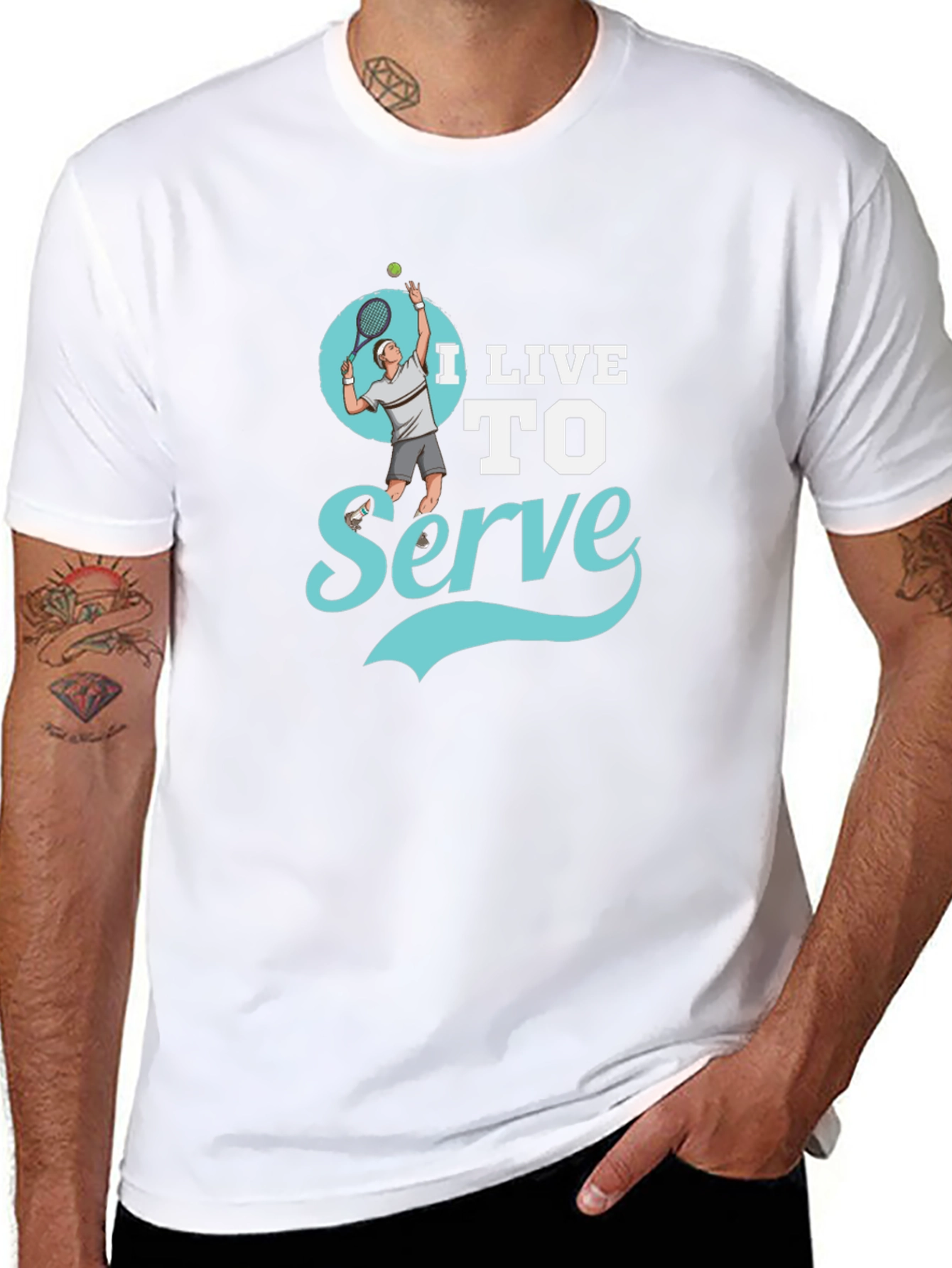 I Live to Serve Black Graphic T-Shirt