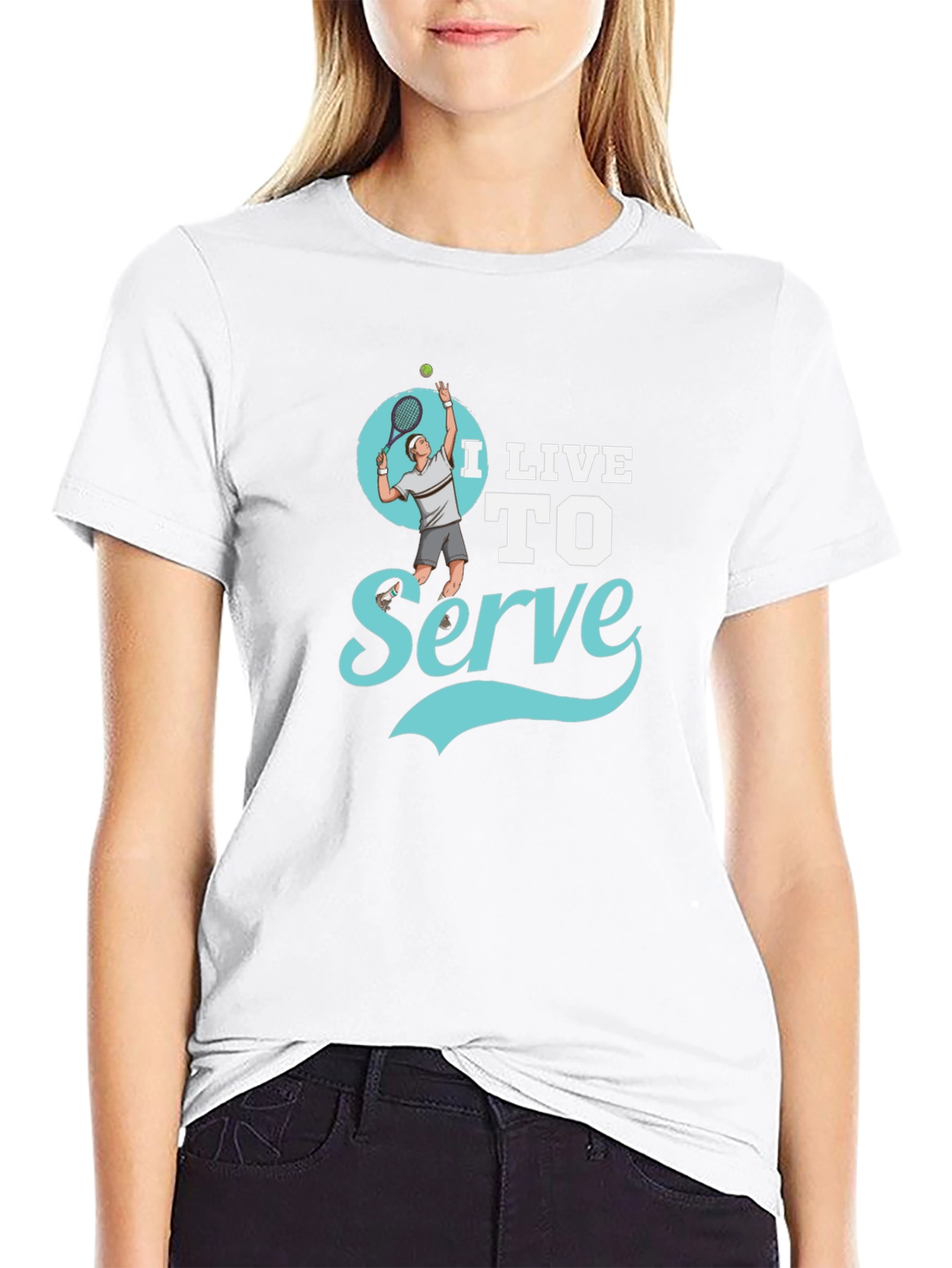 I Live to Serve Black Graphic T-Shirt