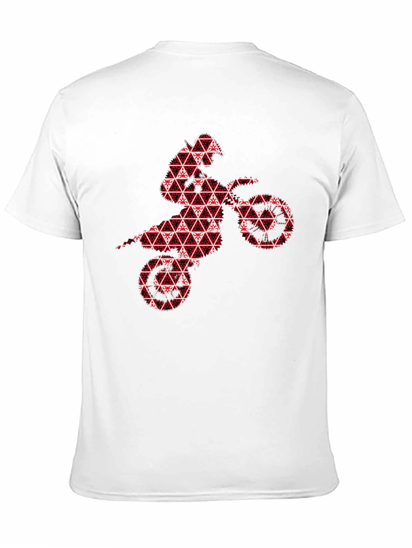 Red Motorcross Rider Black T-Shirt
