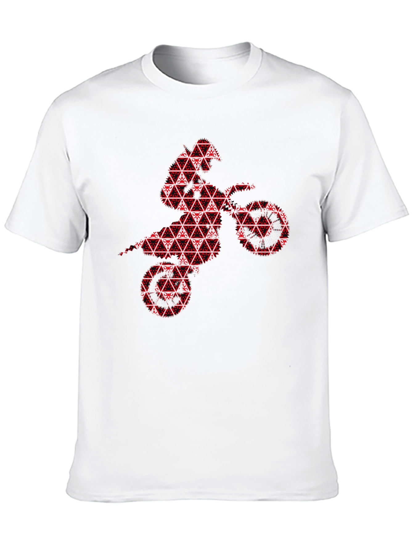 Red Motorcross Rider Black T-Shirt