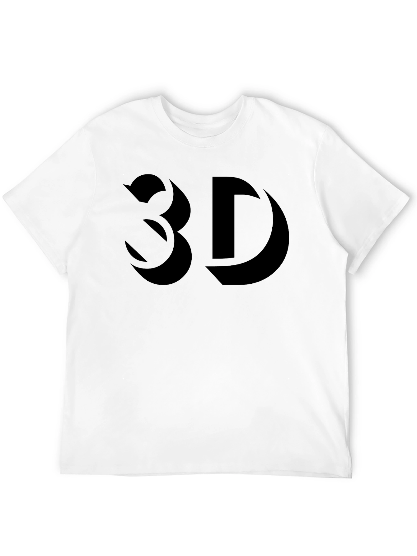 Bold 3D Graphic Black T-Shirt