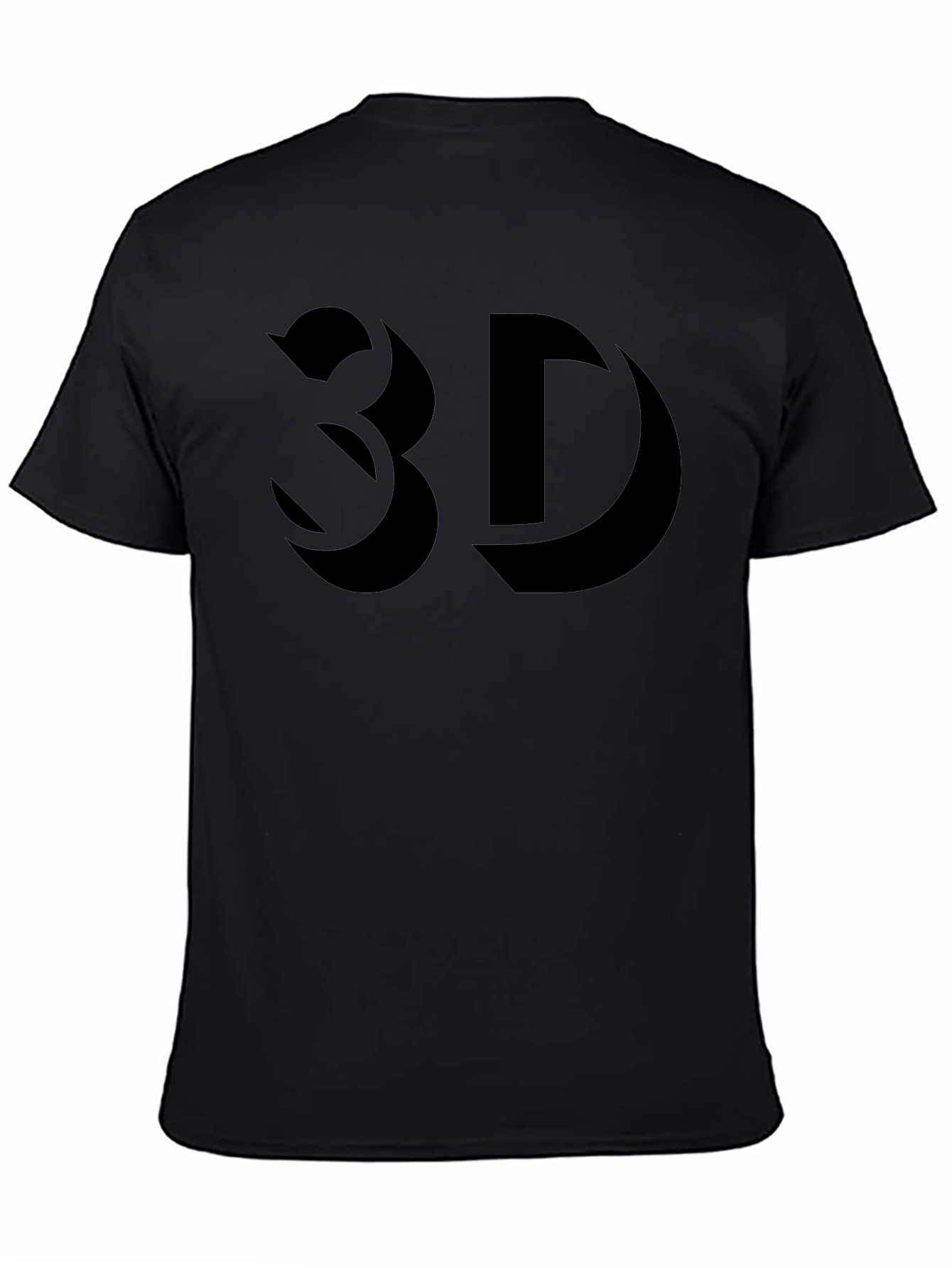 Bold 3D Graphic Black T-Shirt