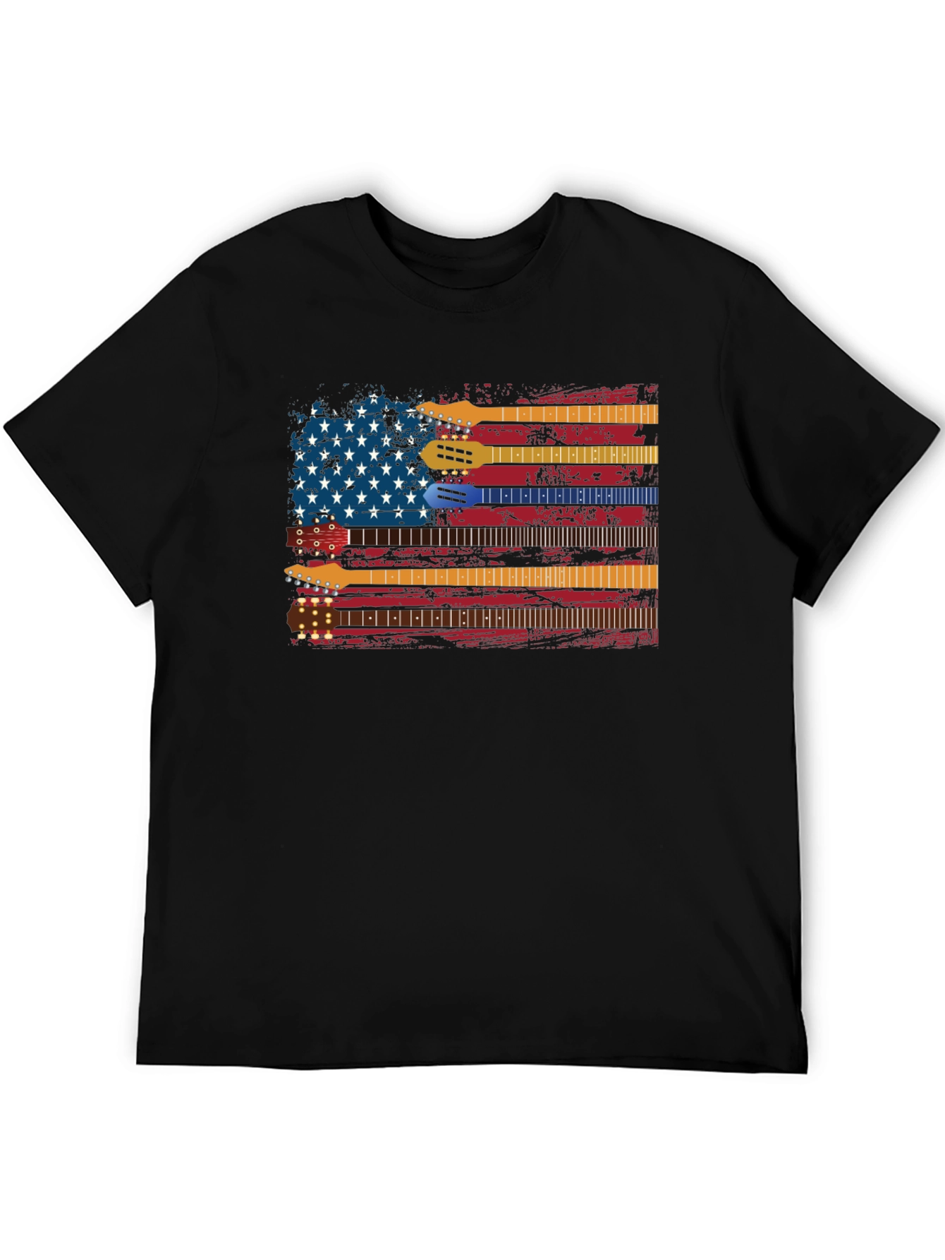 Guitar American Flag Graphic Tee - Music Lovers Shirt