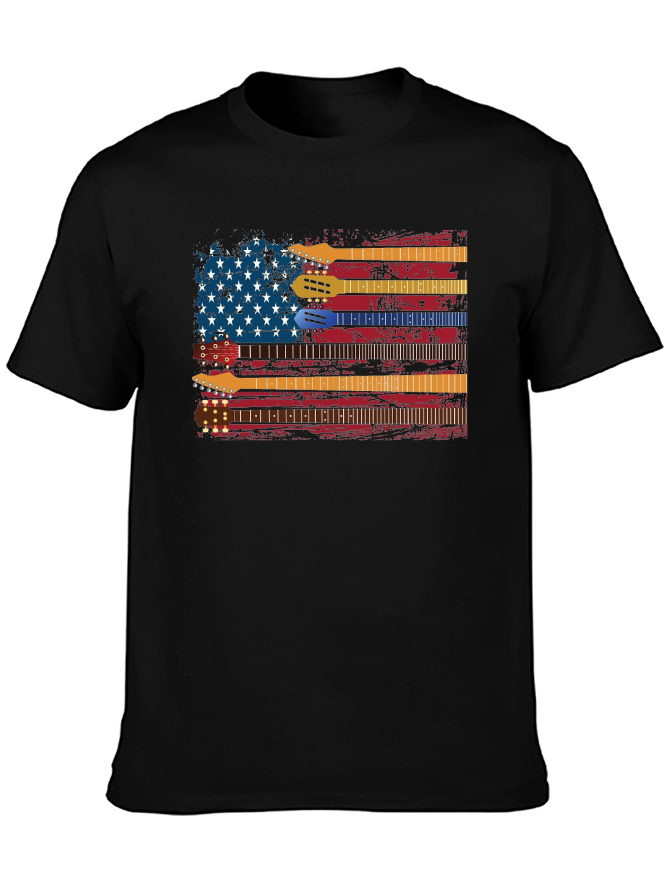 Guitar American Flag Graphic Tee - Music Lovers Shirt