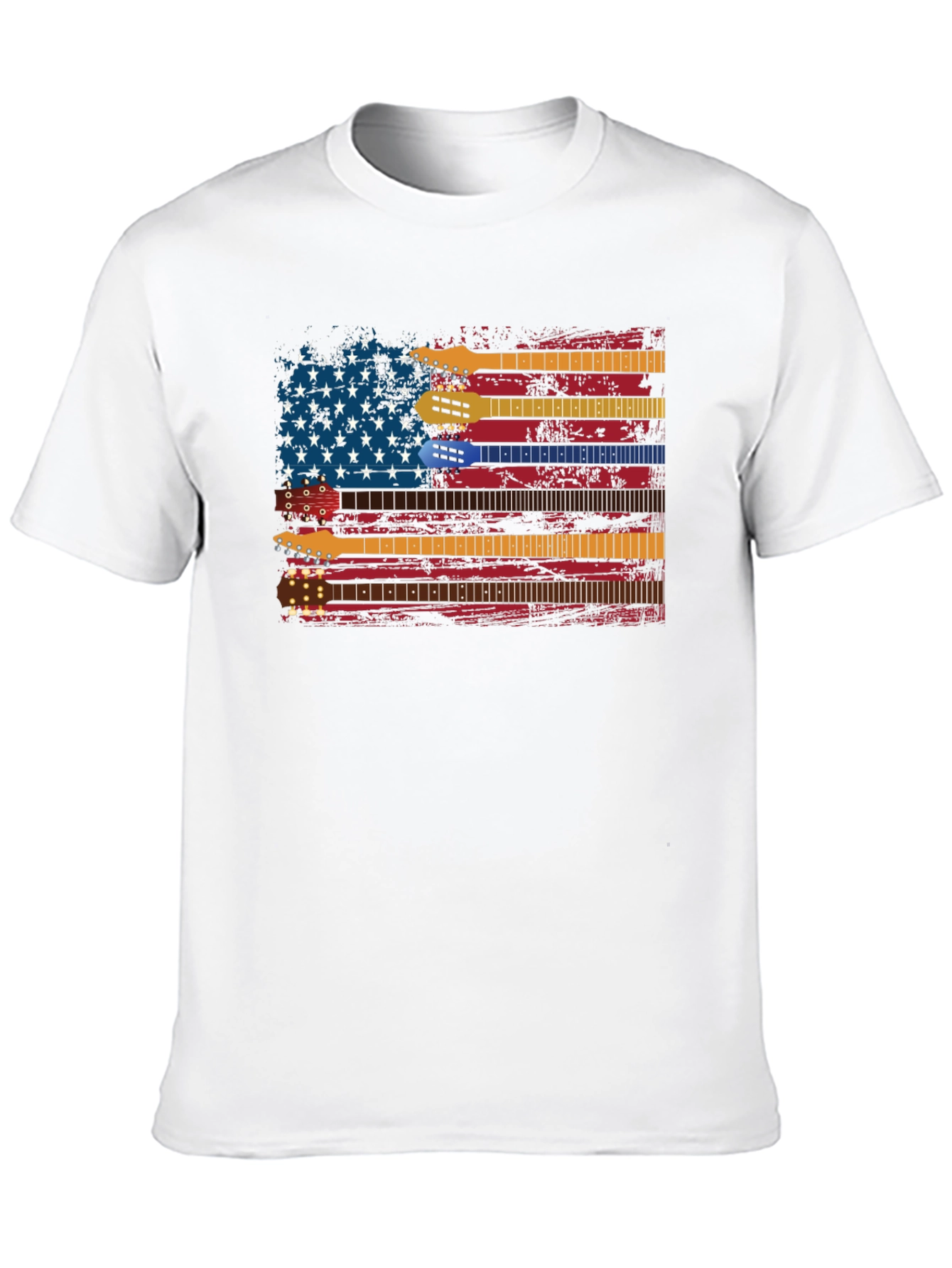 Guitar American Flag Graphic Tee - Music Lovers Shirt