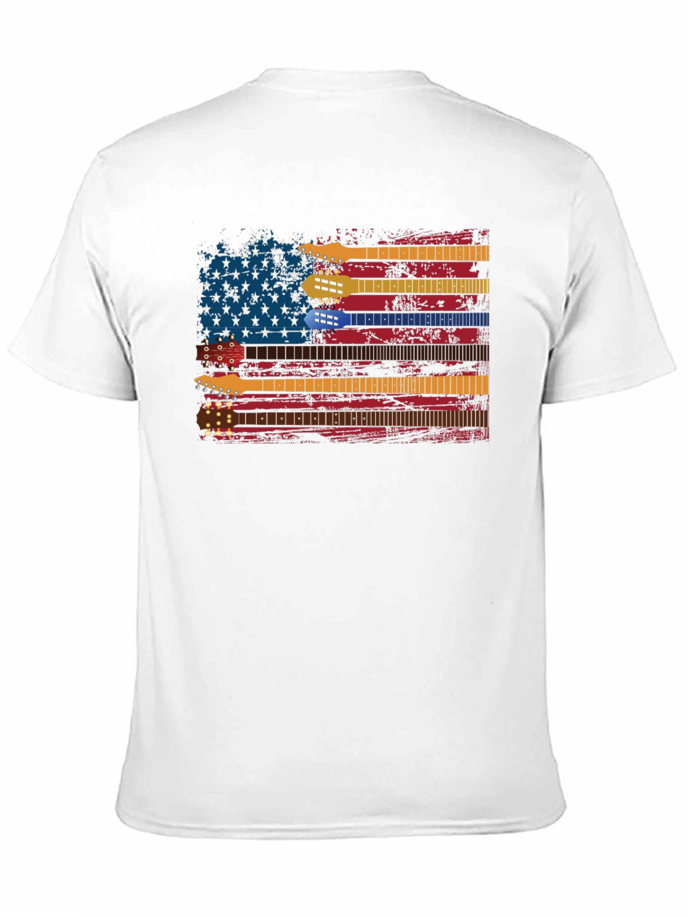 Guitar American Flag Graphic Tee - Music Lovers Shirt