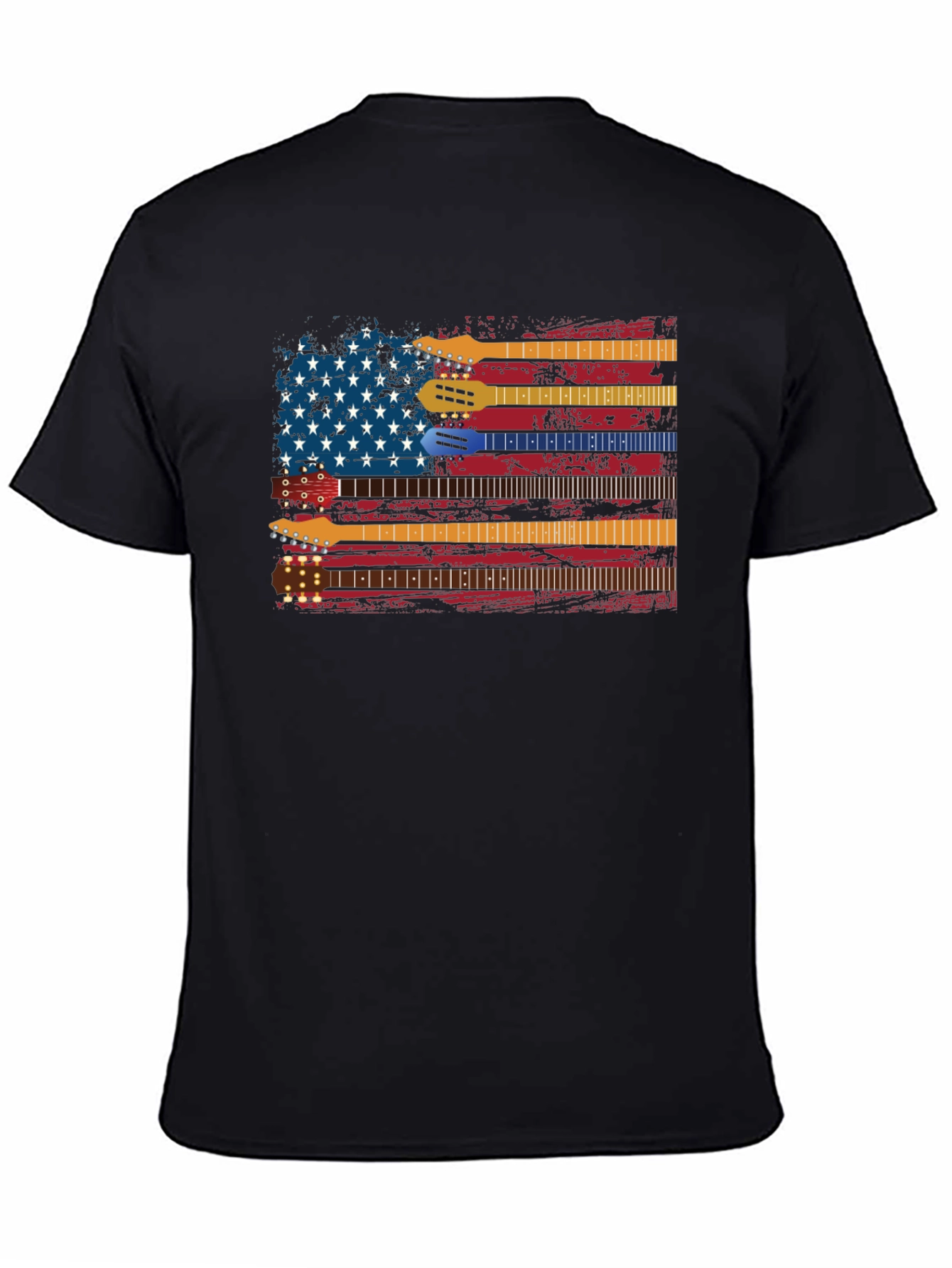 Guitar American Flag Graphic Tee - Music Lovers Shirt