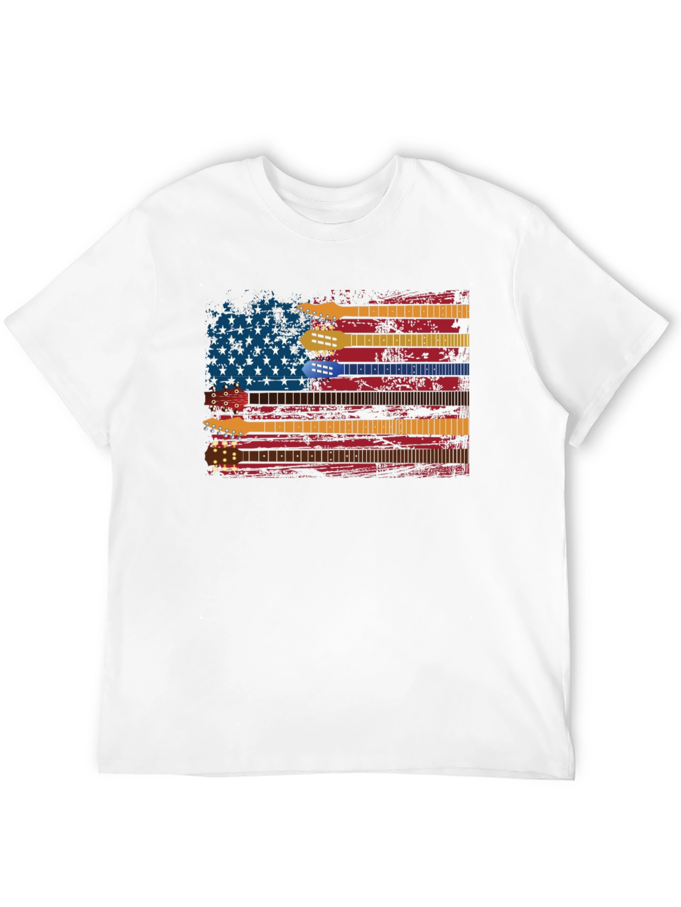 Guitar American Flag Graphic Tee - Music Lovers Shirt