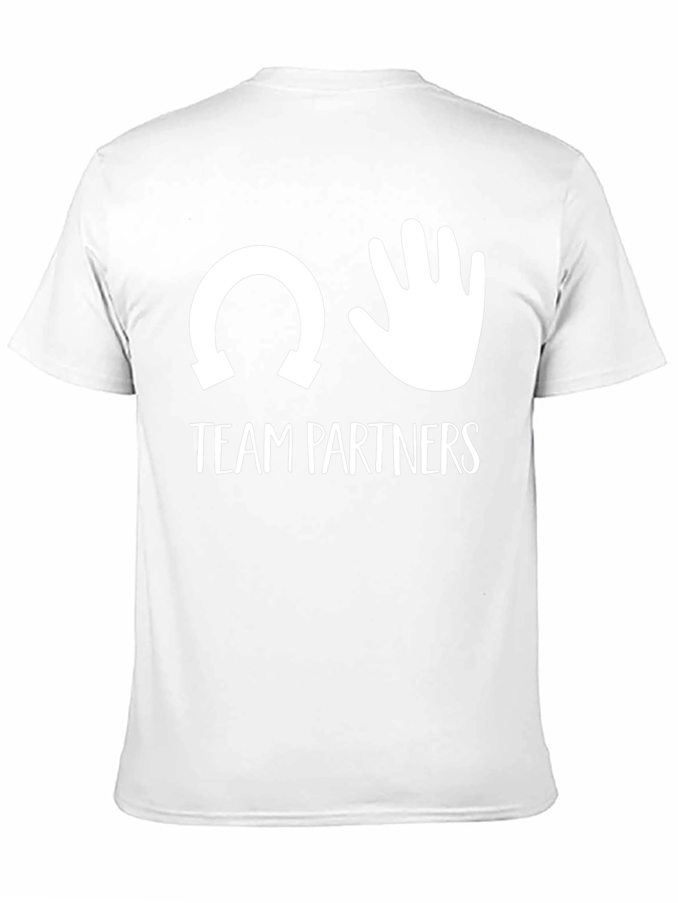 Team Partners T-Shirt Horseshoe Hand Funny Black Cotton