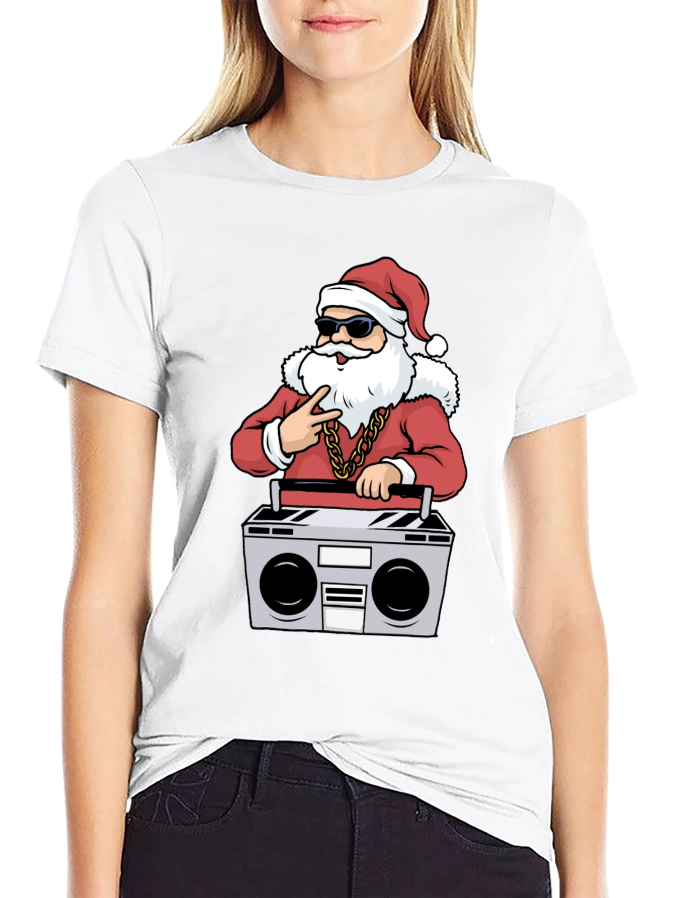 Cool Santa Boombox Graphic Tee