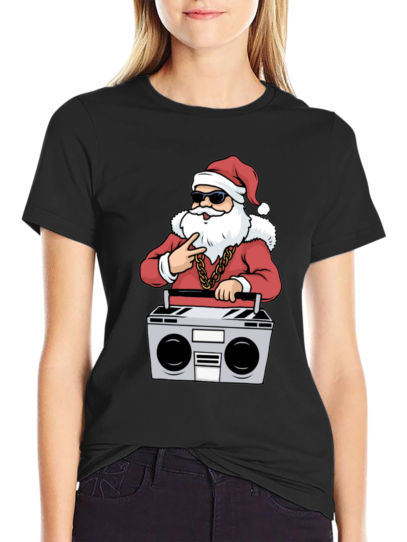 Cool Santa Boombox Graphic Tee